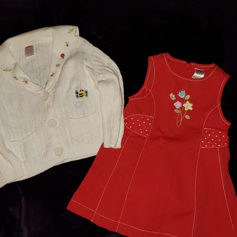 SWEETEST Spring Dress & Cardigan sz 18/24 Mos